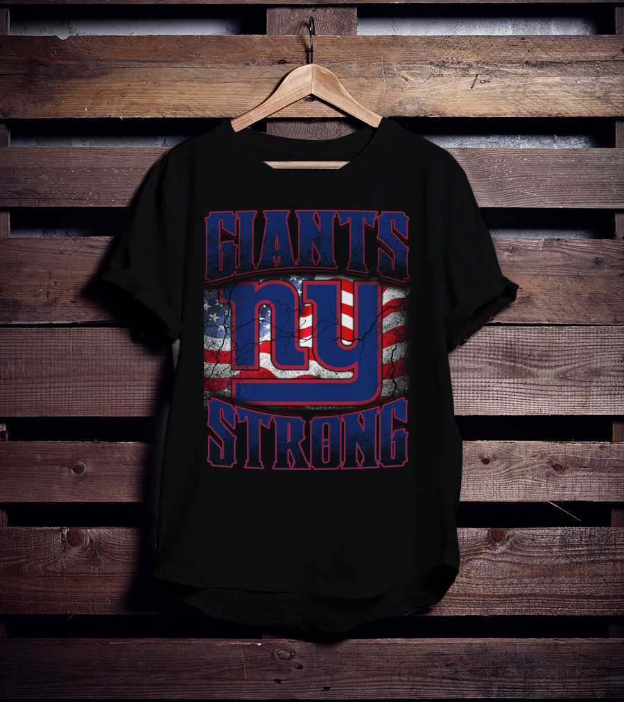 Giants Strong Ny American Flag T-Shirt