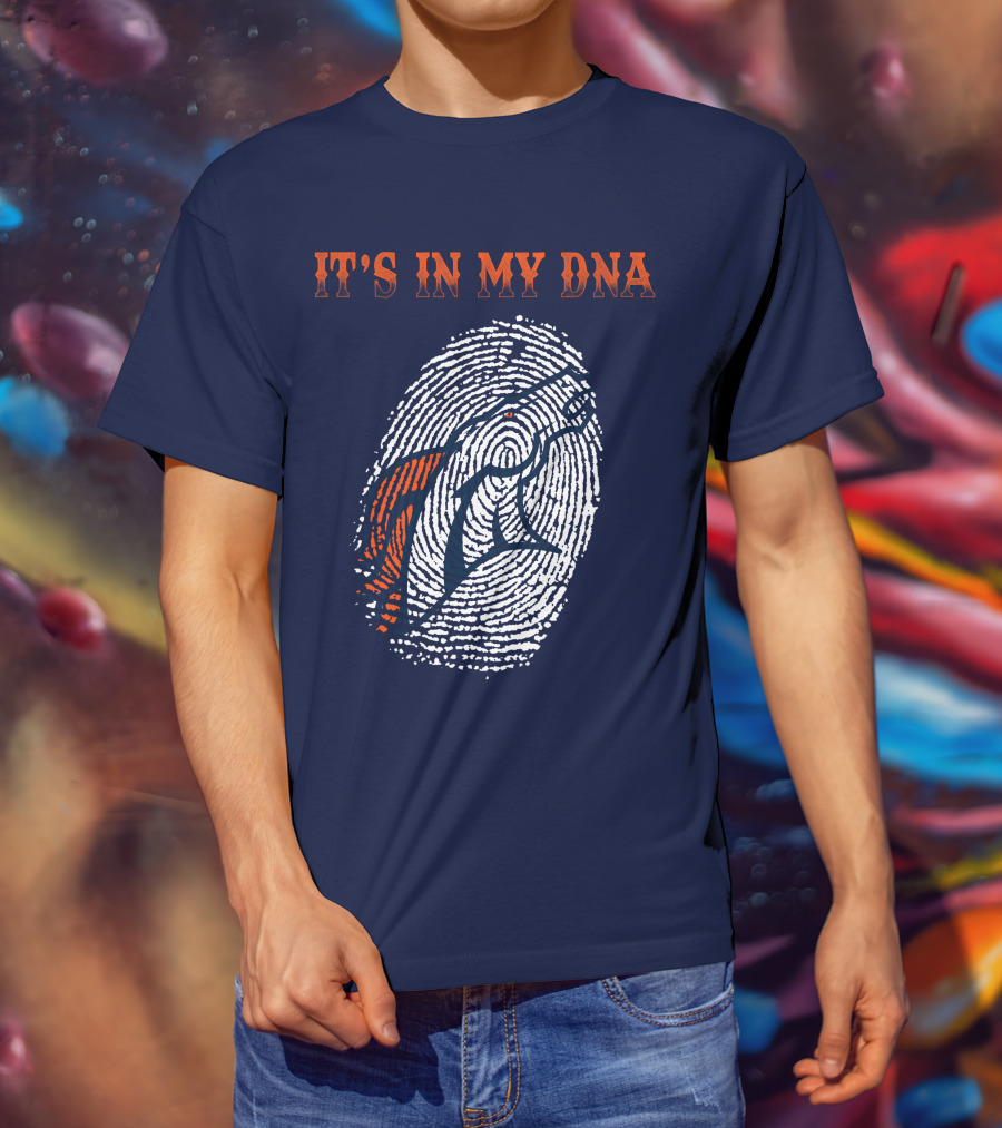 It's In My Dna Denver Broncos Fingerprint T-Shirt