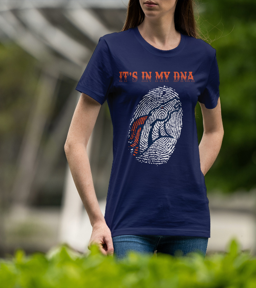 It's In My Dna Denver Broncos Fingerprint T-Shirt