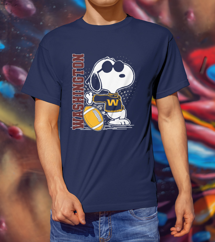 Snoopy Washington Football W Sweater Sunglasses T-Shirt