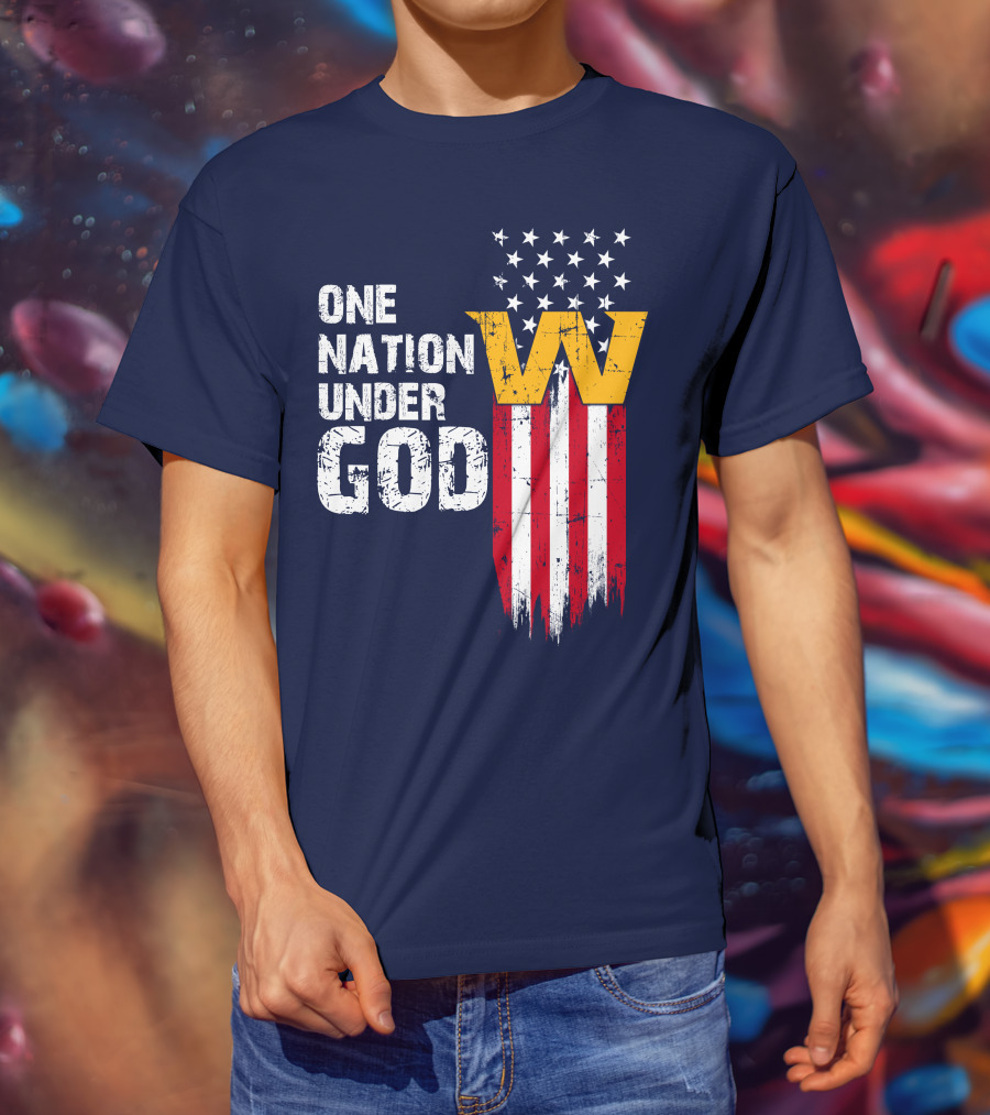 One Nation Under God Washington Usa Flag T-Shirt