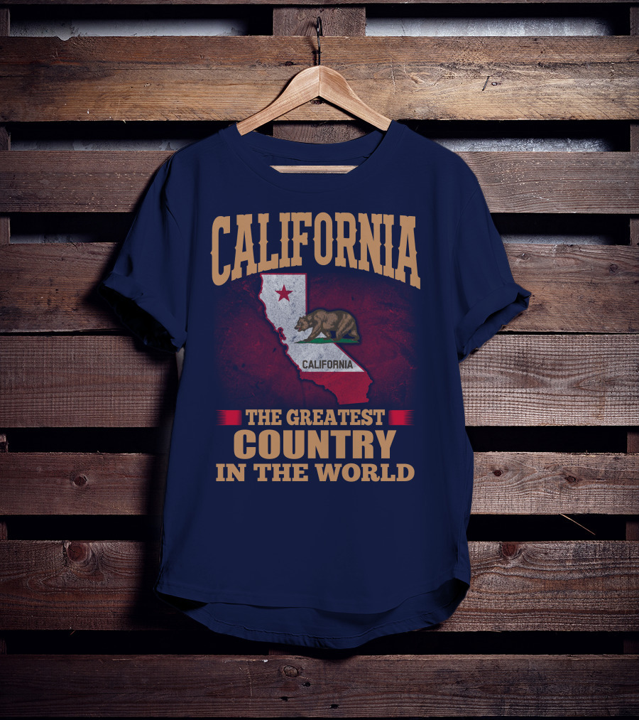 California The Greatest Country In The World Bear Flag Map T-Shirt