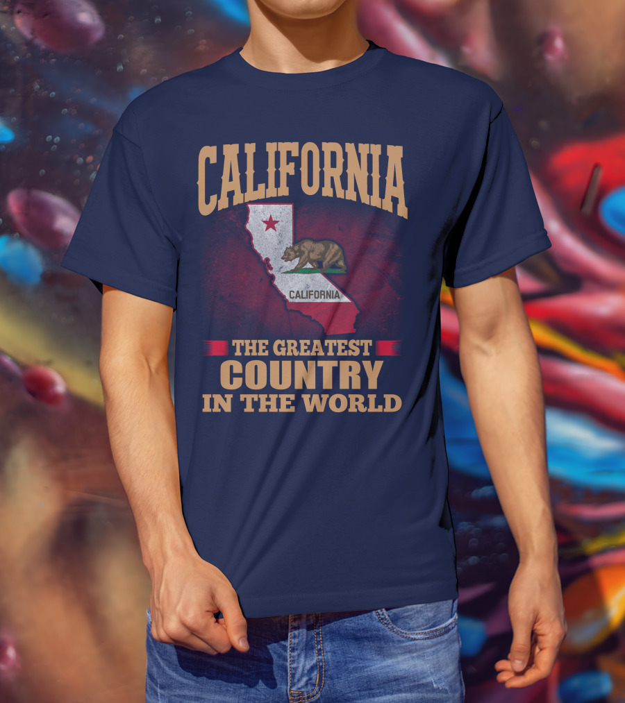 California The Greatest Country In The World Bear Flag Map T-Shirt