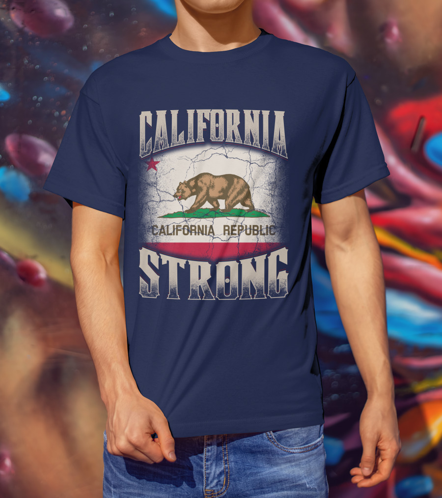 California Republic Strong Bear Flag T-Shirt