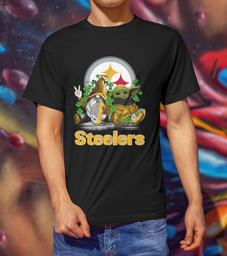 Steelers Shamrock Gnome And Green Alien Football T-Shirt