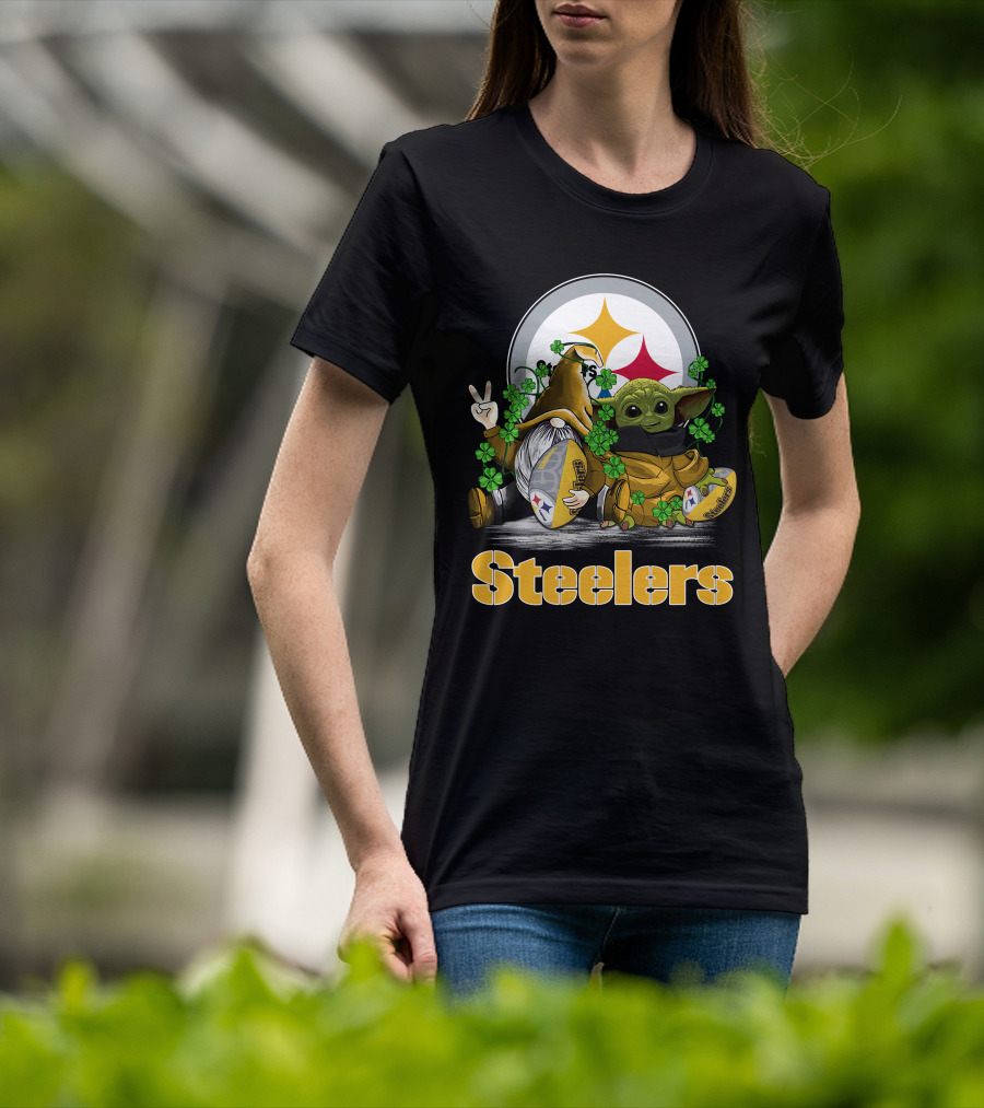 Steelers Shamrock Gnome And Green Alien Football T-Shirt