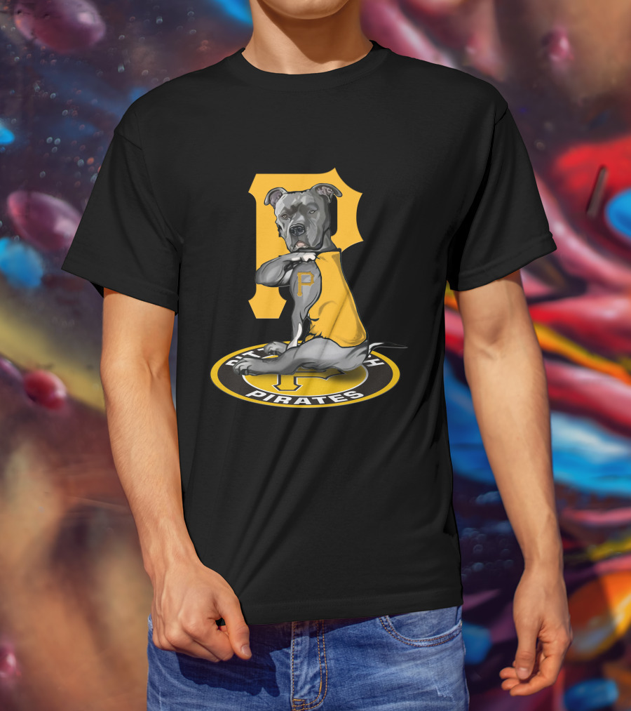 Pittsburgh Pirates Dog Mascot With Yellow Sweater And Team T-Shirt