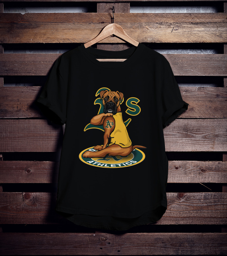 Oakland Athletics Dog With A's Logo And Team Colors T-Shirt