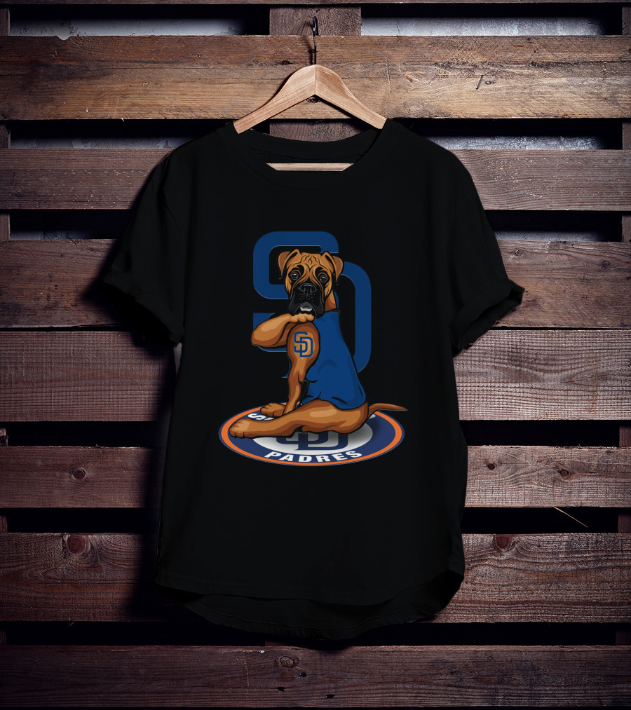 San Diego Padres Boxer Dog Logo Blue Jersey T-Shirt