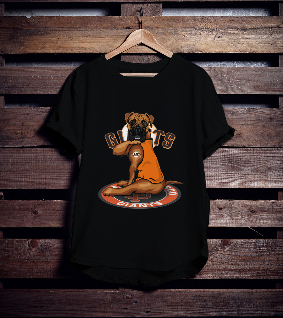 San Francisco Giants Dog Boxer Logo Baseball Fan T-Shirt