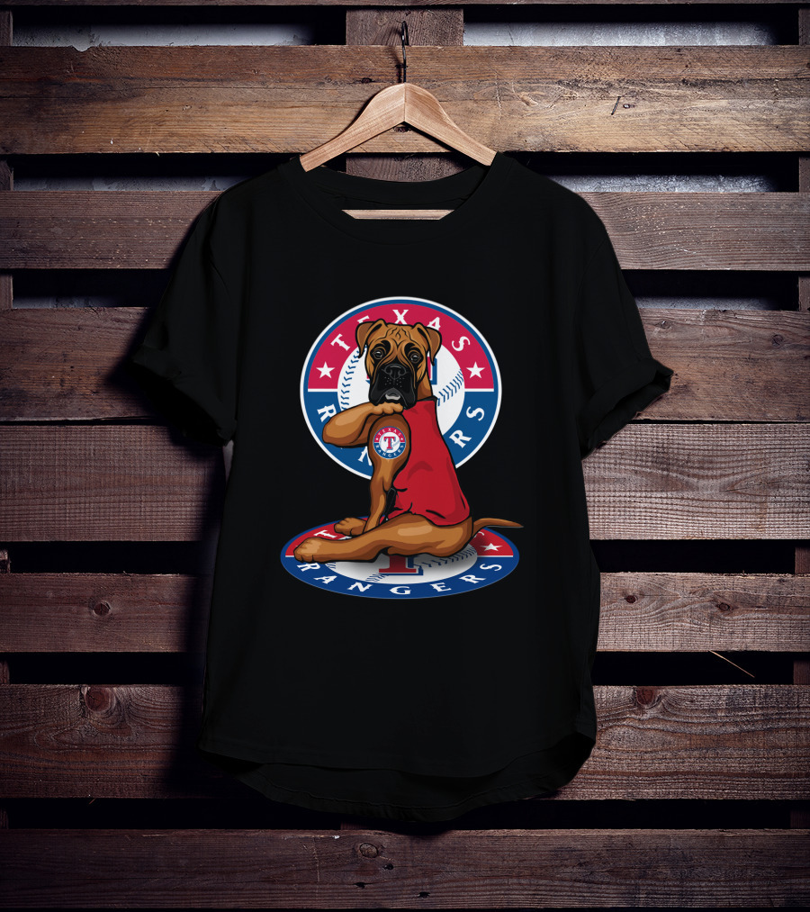 Texas Rangers Dog With Baseball T-Shirt