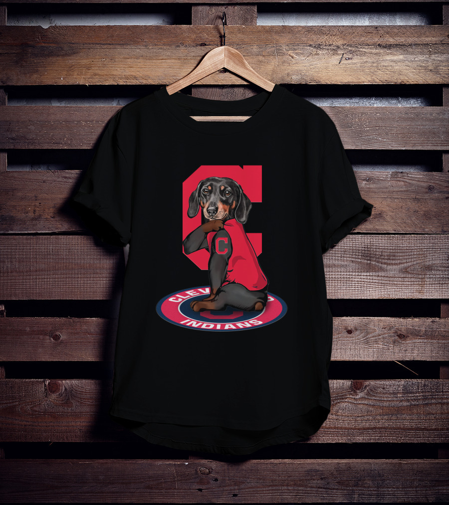 Cleveland Indians Dog With Red C Shirt T-Shirt