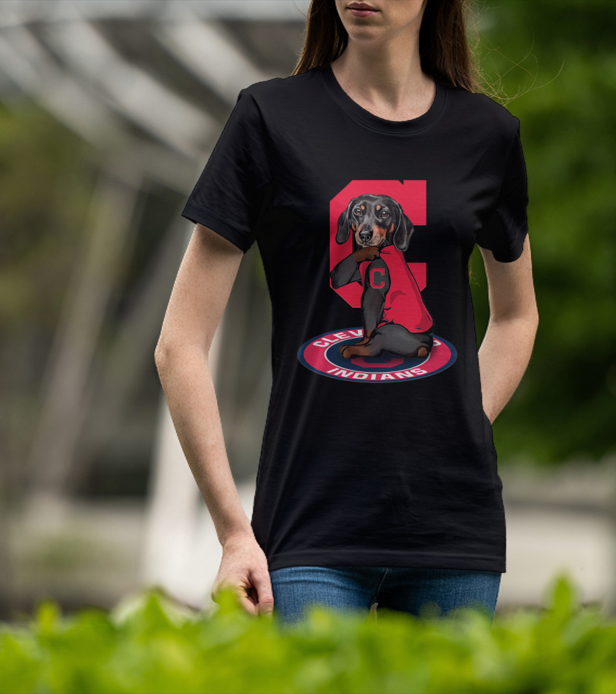 Cleveland Indians Dog With Red C Shirt T-Shirt