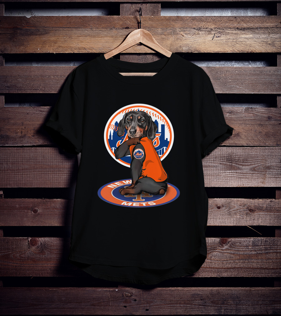 New York Mets Dachshund Orange Jersey T-Shirt