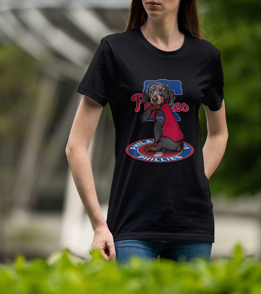 Philadelphia Phillies Dachshund Mlb Dog Fan T-Shirt