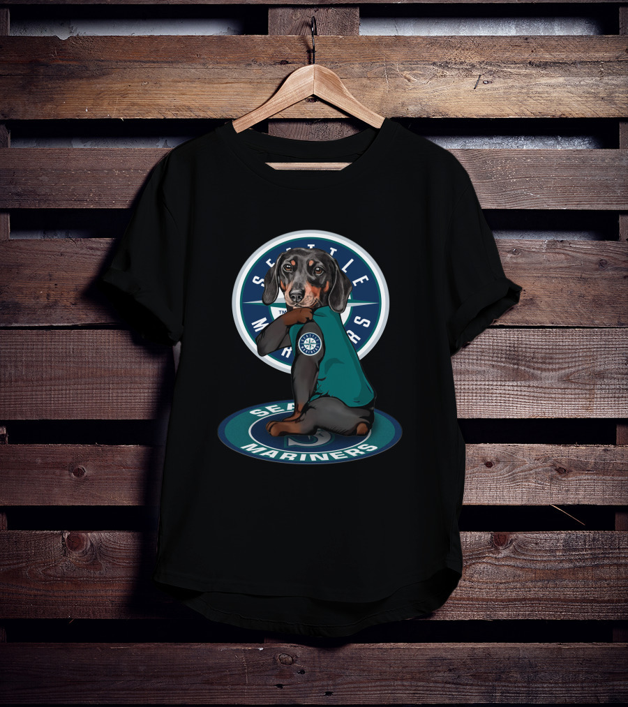 Seattle Mariners Dachshund Sitting On T-Shirt
