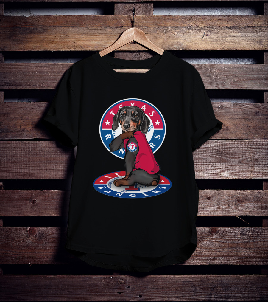 Texas Rangers Dachshund Baseball T-Shirt