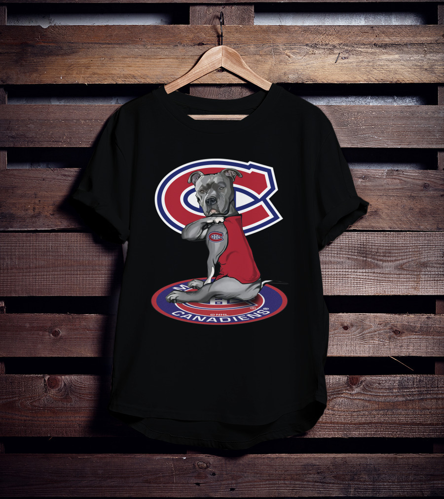 16 Montreal Canadiens Dog With Logo And Jersey T-Shirt