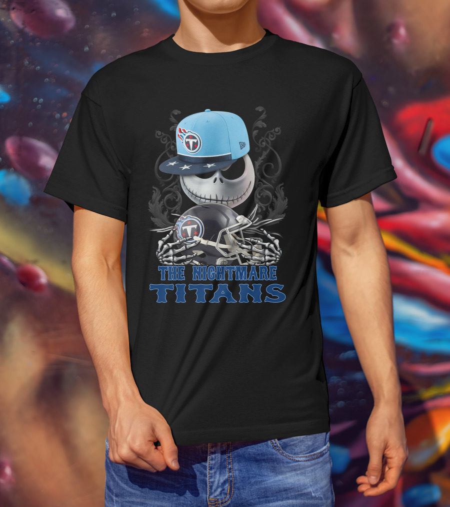 The Nightmare Titans Tennessee Titans Football Skeleton Helmets T-Shirt
