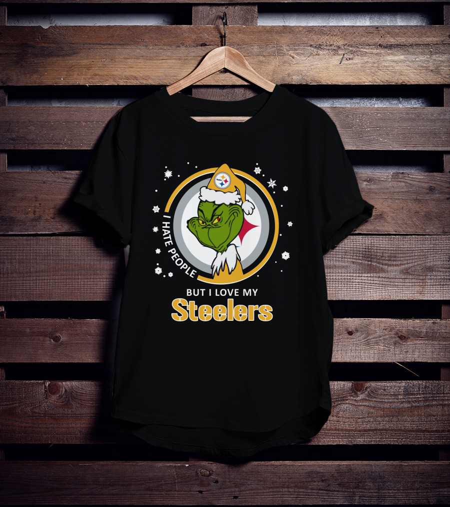 I Hate People But I Love My Pittsburgh Steelers Grinch T-Shirt
