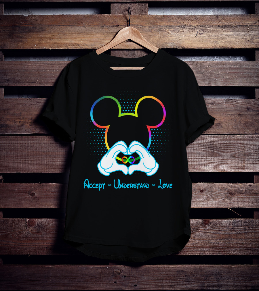 Accept Understand Love Mickey Autism Infinity T-Shirt