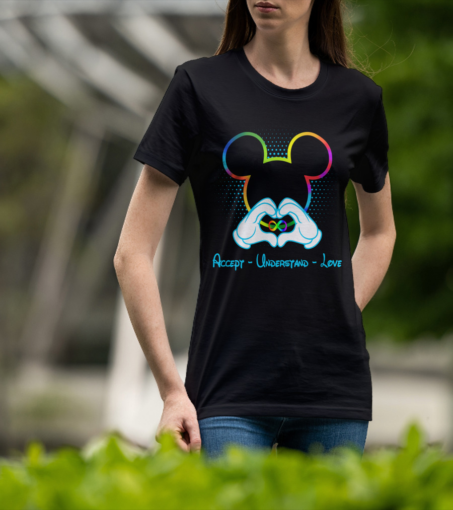 Accept Understand Love Mickey Autism Infinity T-Shirt
