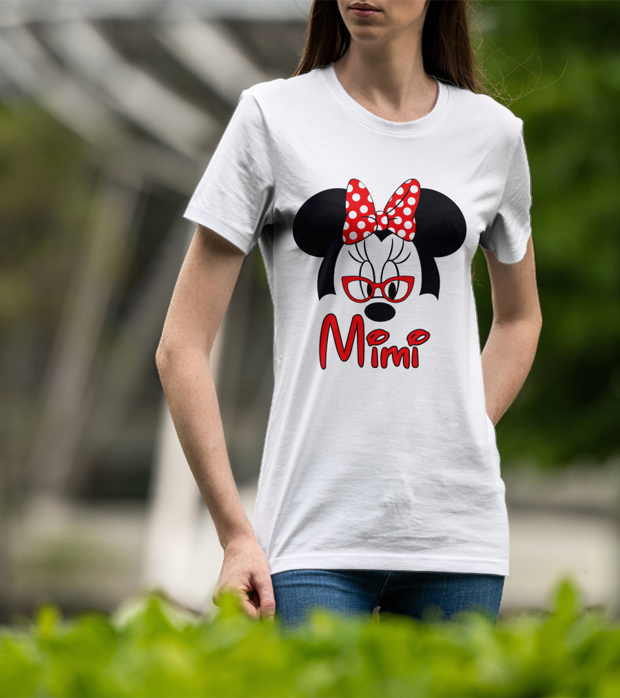 Minnie Mimi Red Bow Glasses T-Shirt