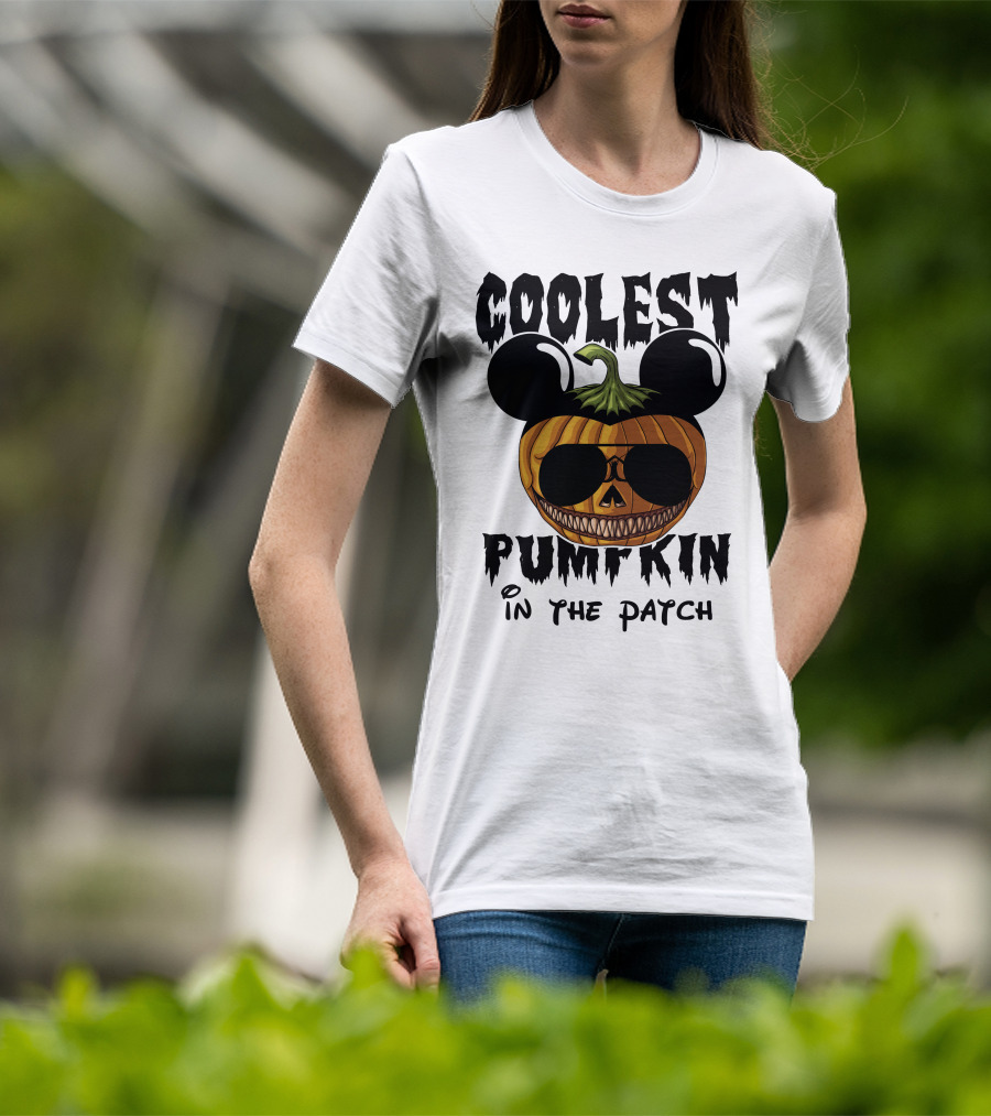Coolest Pumpkin In The Patch Mickey Ears Sunglasses T-Shirt