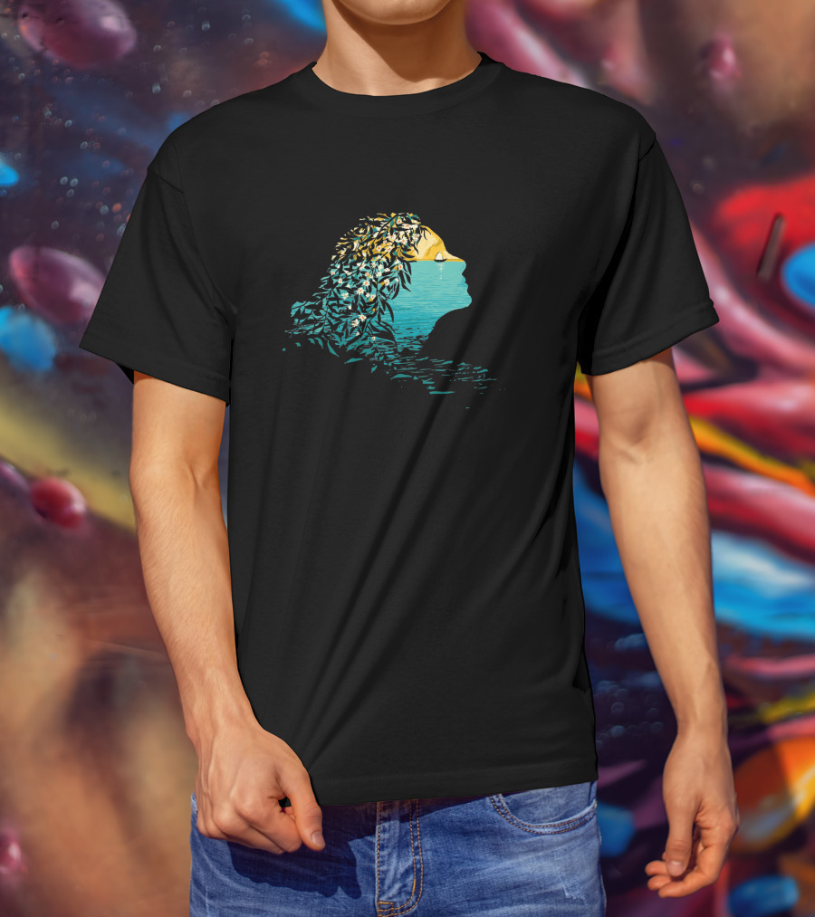 An Island Unto Herself Ocean Reflection 386531 T-Shirt