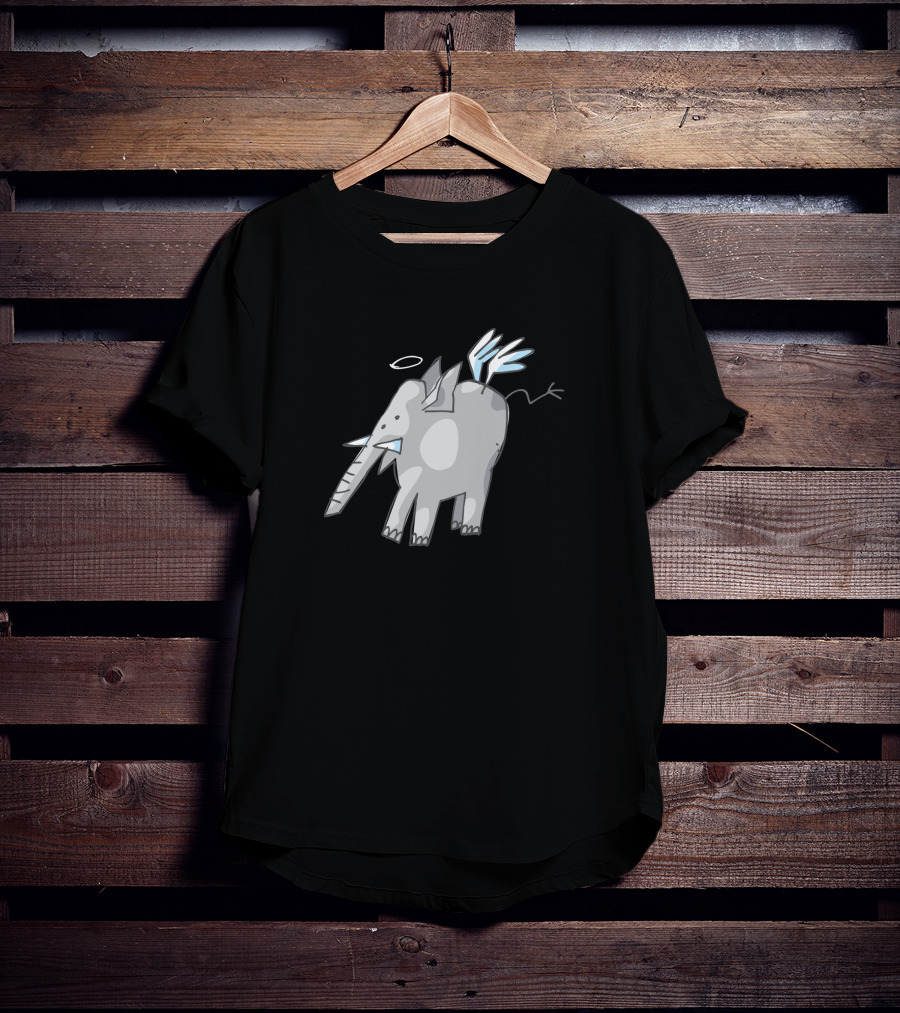 Angelphant 4047 Wings And Halo Elephant T-Shirt