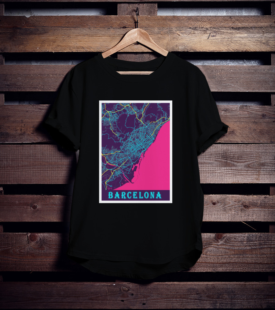 Barcelona Neon City Map 1670368 T-Shirt