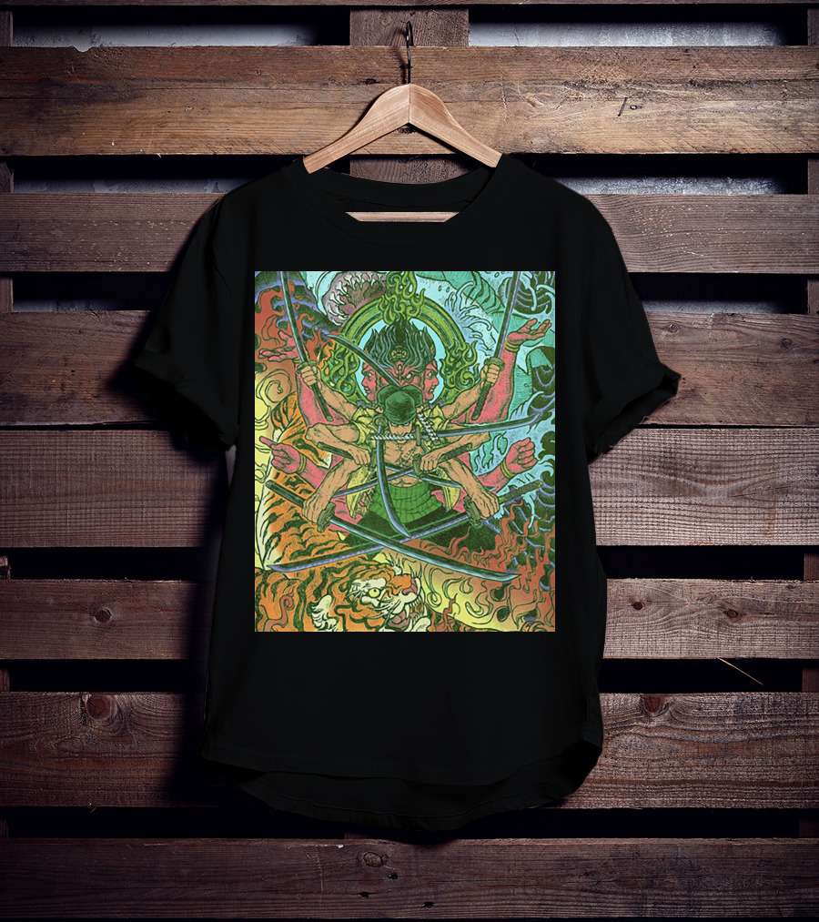 One Piece Roronoa Zoro Asura Concept Colors Of Fury T-Shirt