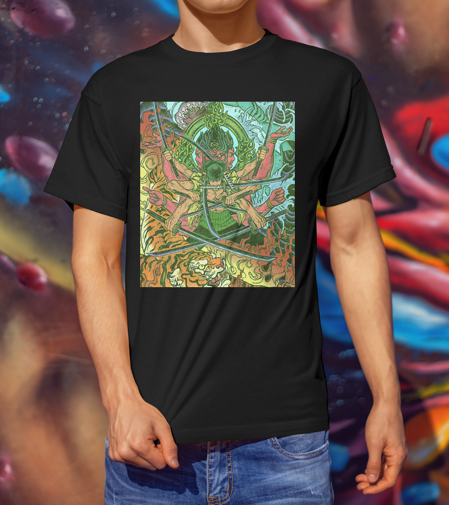 One Piece Roronoa Zoro Asura Concept Colors Of Fury T-Shirt