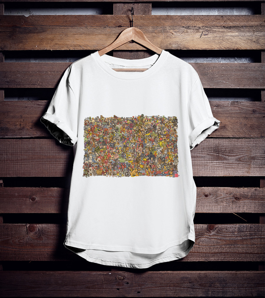 Pop Culture Character Collage Everybody T-Shirt