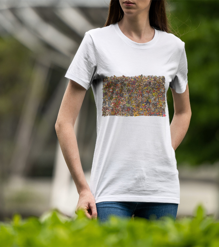 Pop Culture Character Collage Everybody T-Shirt