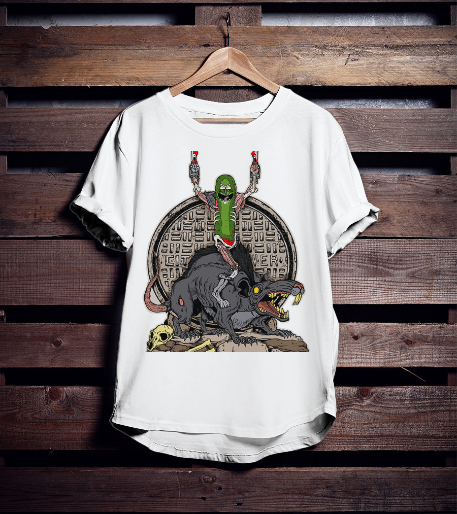 Rick And Morty Pickle Rat City Sewer Power T-Shirt