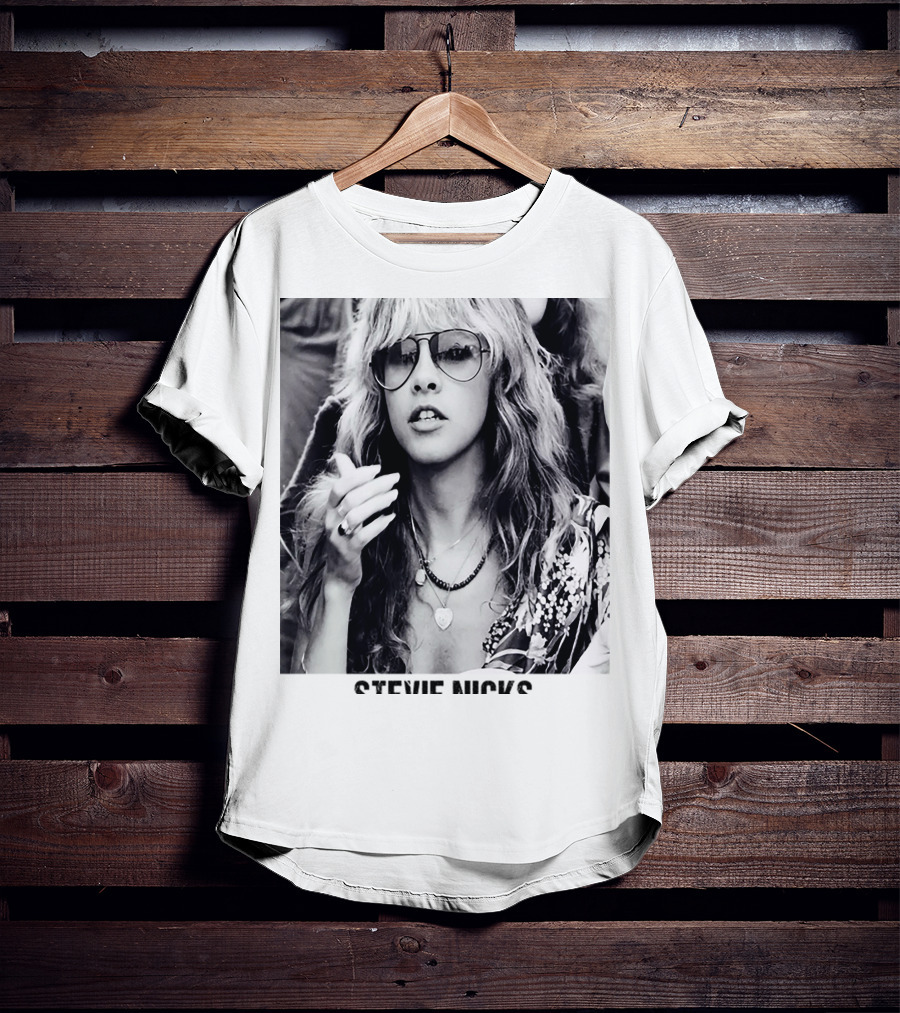 Stevie Nicks Black And White Portrait T-Shirt