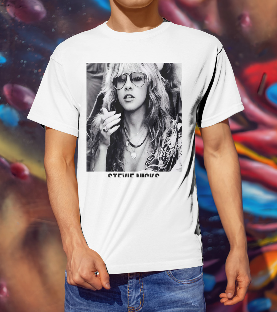 Stevie Nicks Black And White Portrait T-Shirt