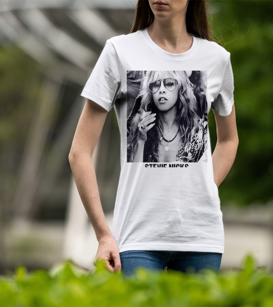 Stevie Nicks Black And White Portrait T-Shirt