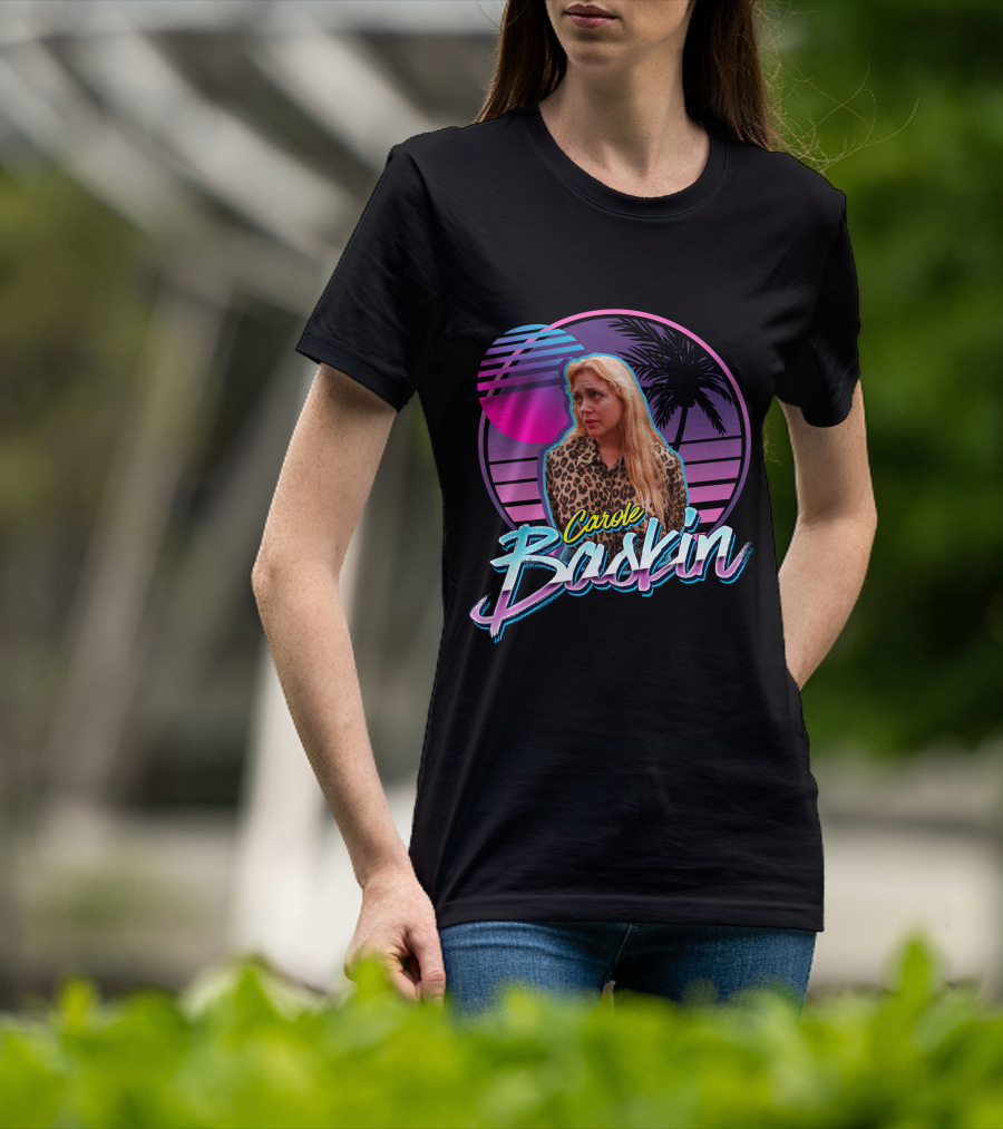 Carole Baskin Retro 80s Sunset Palm Trees T-Shirt