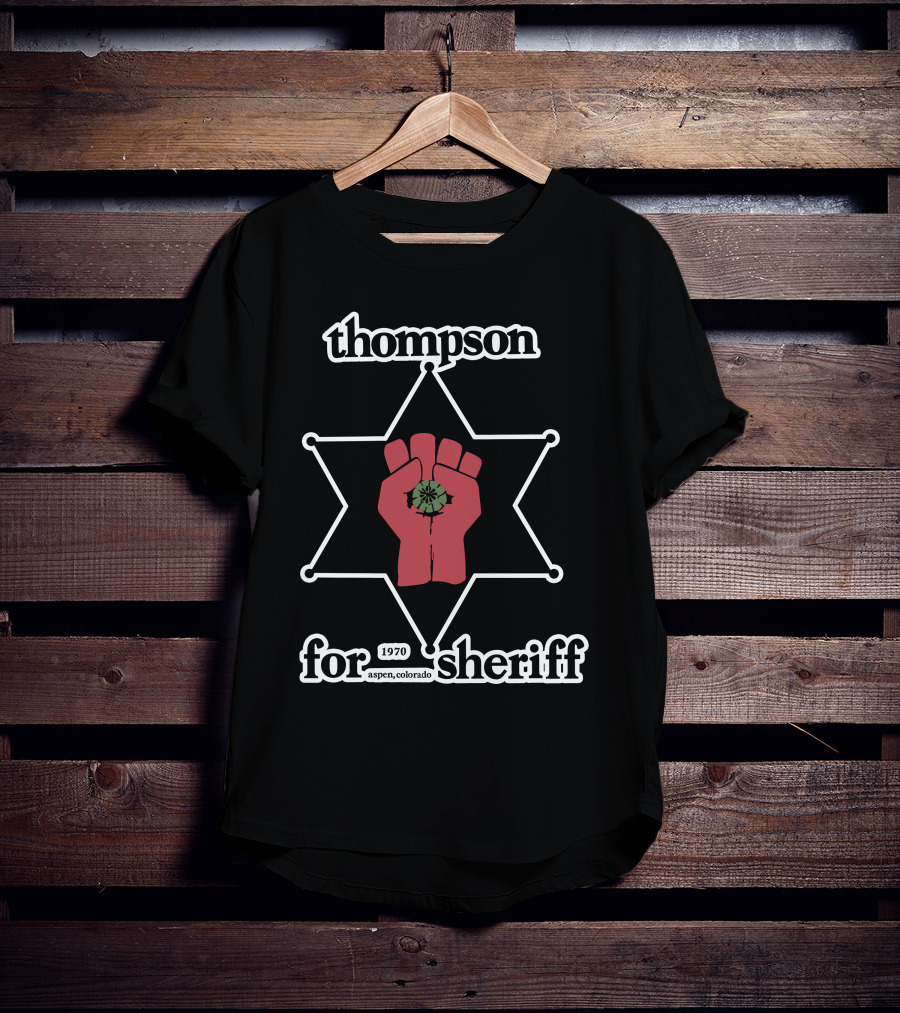 Thompson 1970 Aspen Colorado For Sheriff Retro Star T-Shirt