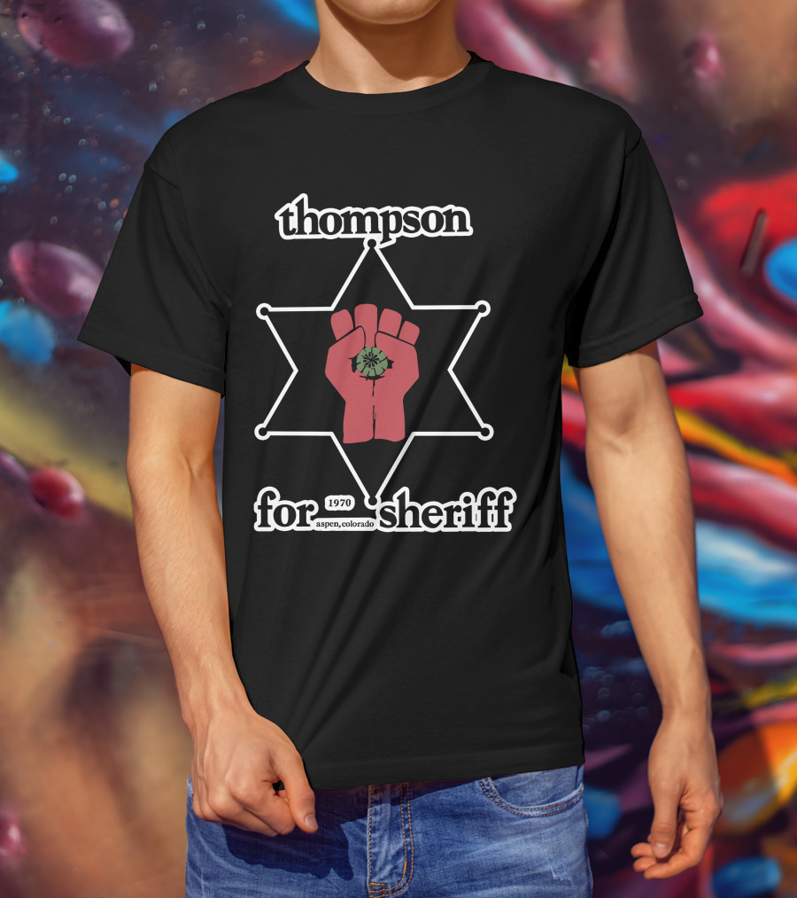 Thompson 1970 Aspen Colorado For Sheriff Retro Star T-Shirt