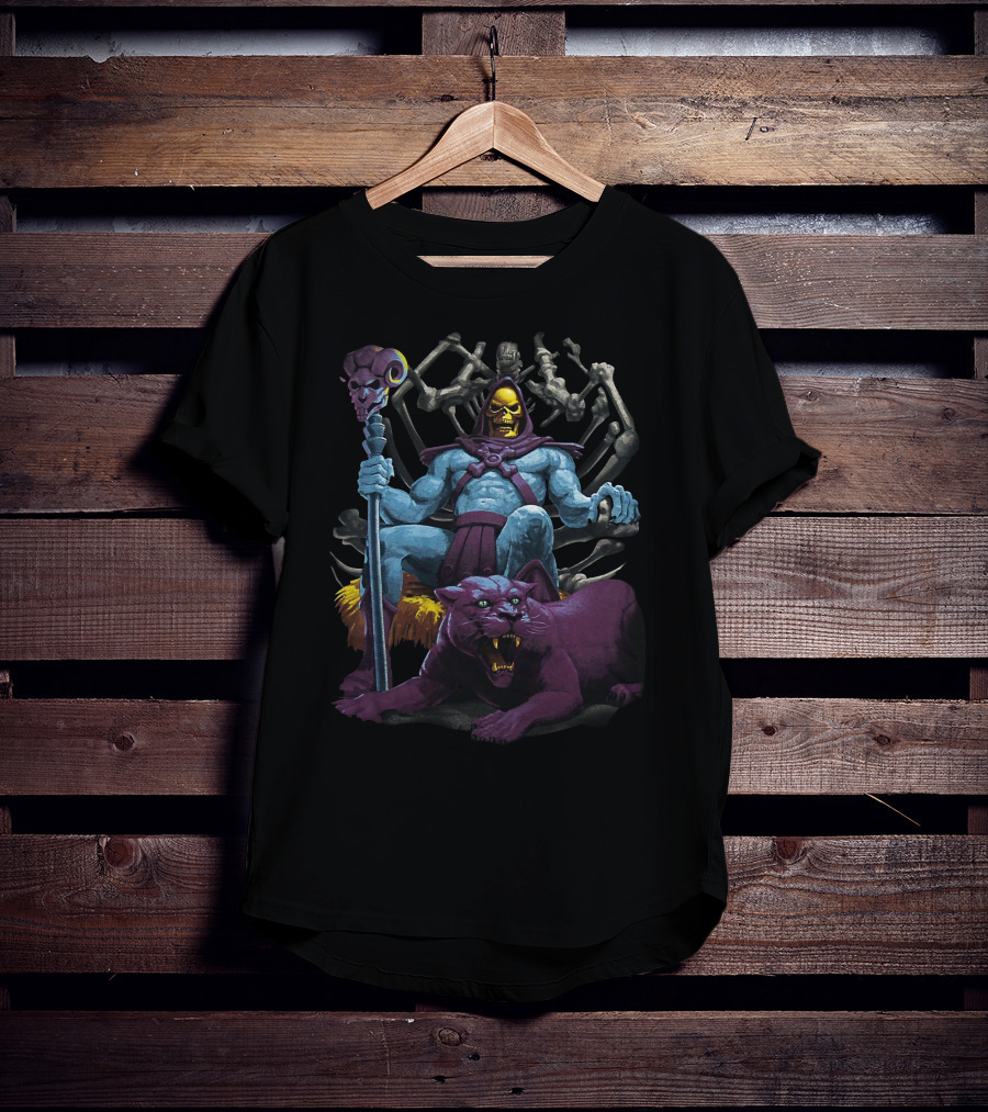 Masters Of The Universe Skeletor With Panther And Bone Throne T-Shirt