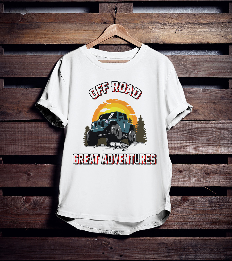 OFF ROAD GREAT ADVENTURES SUNSET JEEP ROCKS FOREST T-Shirt