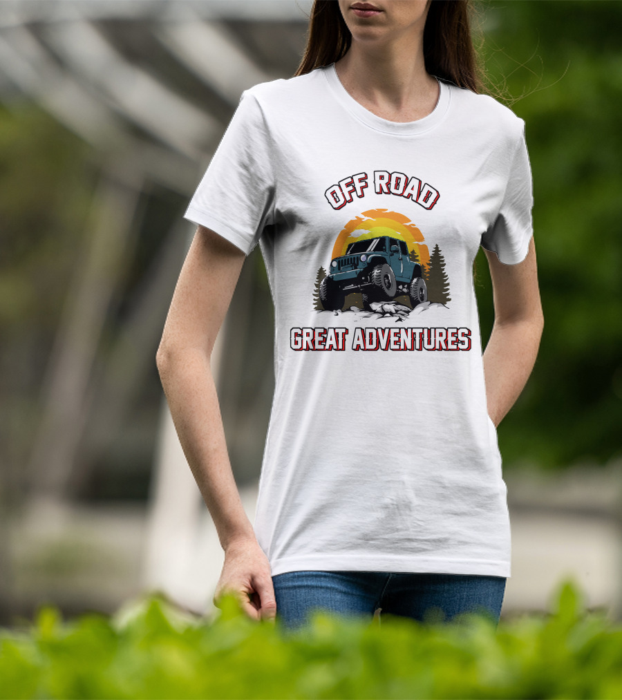 OFF ROAD GREAT ADVENTURES SUNSET JEEP ROCKS FOREST T-Shirt