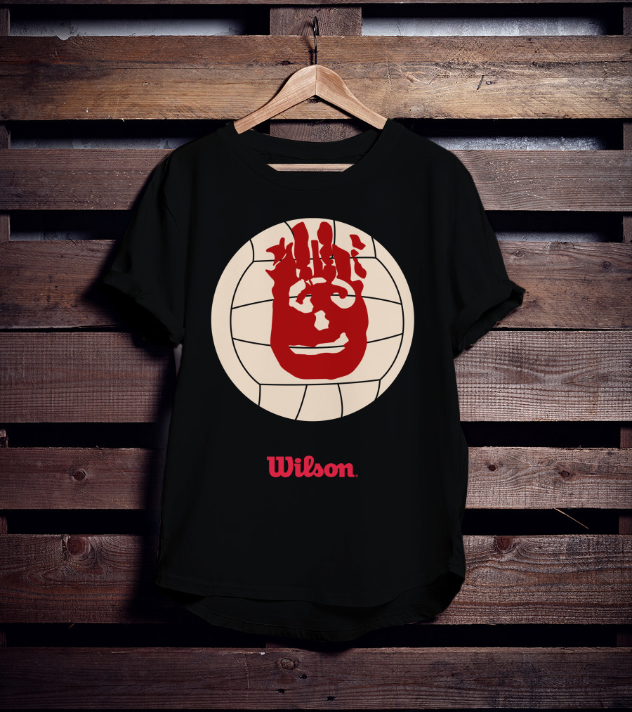 Wilson Volleyball Cast Away Movie Iconic Handprint Logo Ball T-Shirt