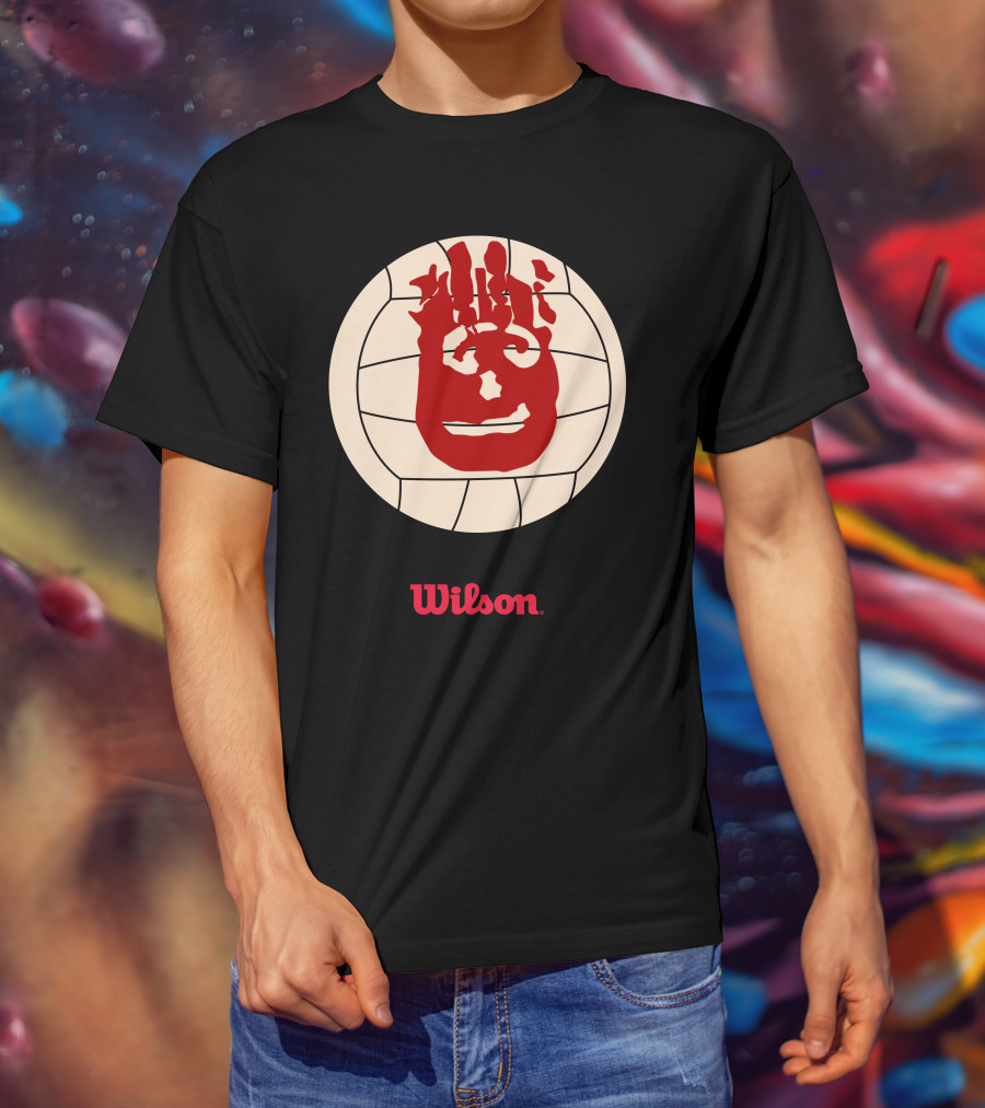 Wilson Volleyball Cast Away Movie Iconic Handprint Logo Ball T-Shirt