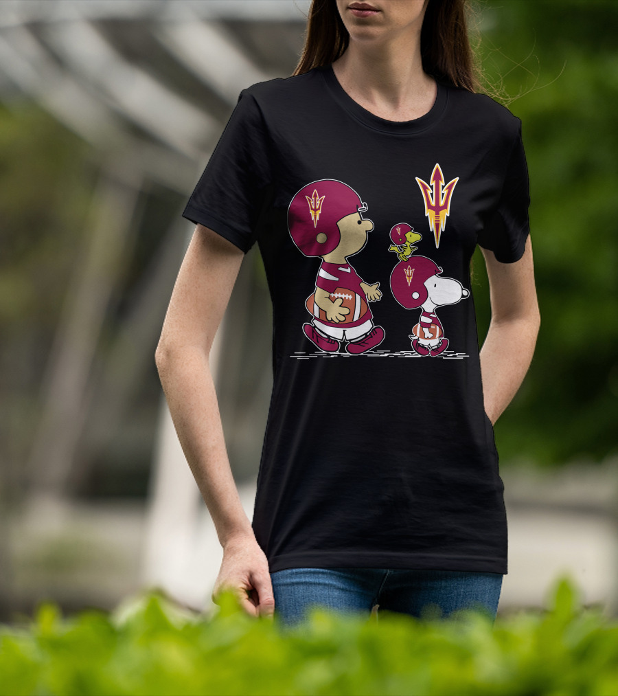 Arizona State Sun Devils Peanuts Football Team Spirit T-Shirt