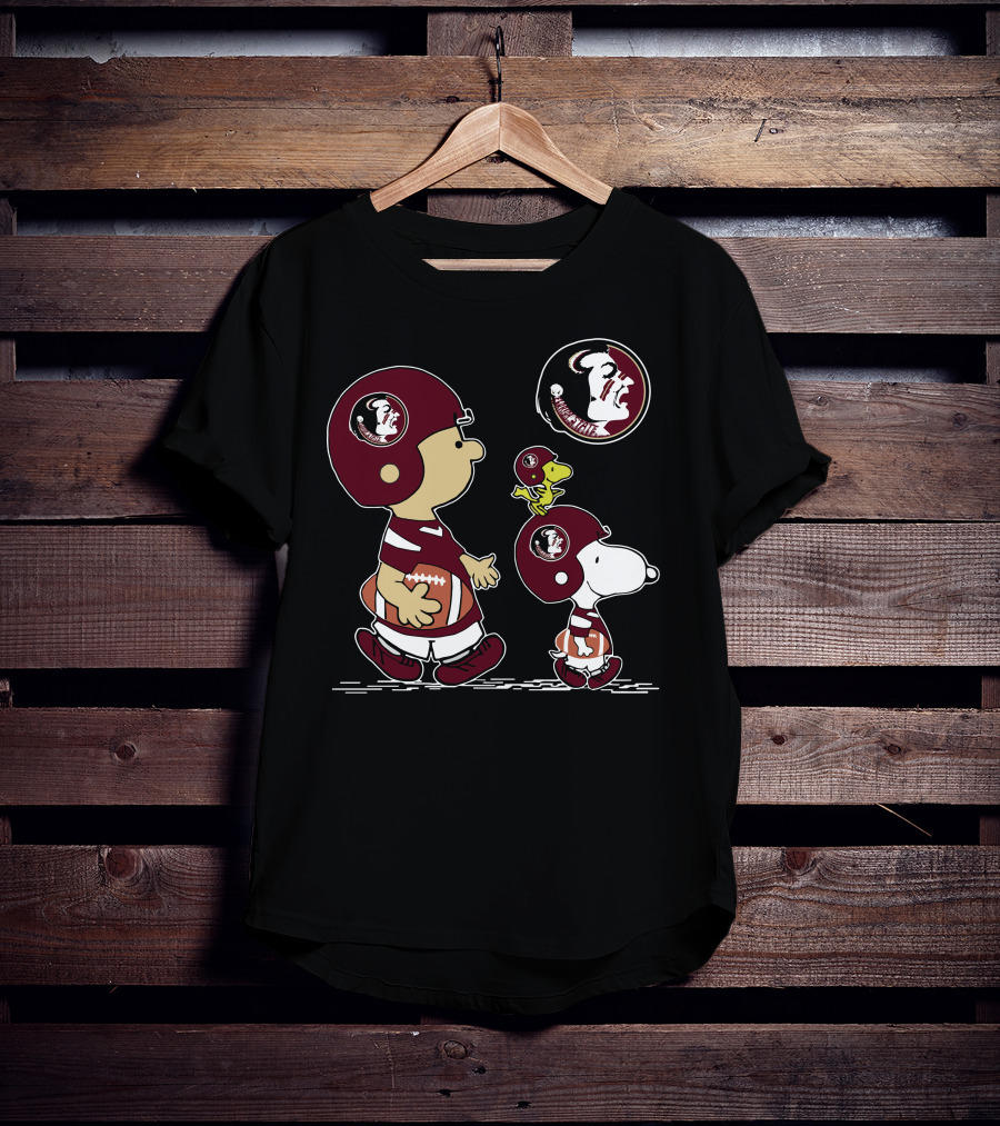 Florida State Seminoles Football Helmet Characters With Iconic Cartoon Pair In Team Helmets T-Shirt