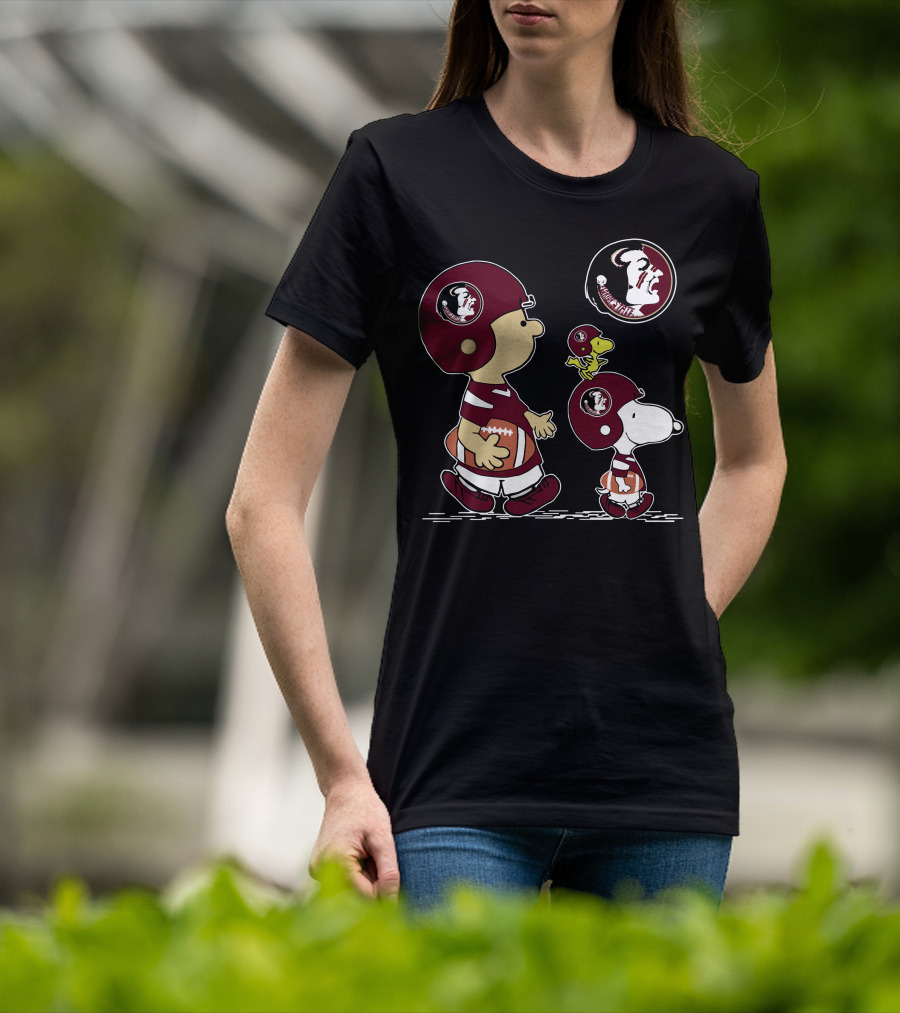 Florida State Seminoles Football Helmet Characters With Iconic Cartoon Pair In Team Helmets T-Shirt